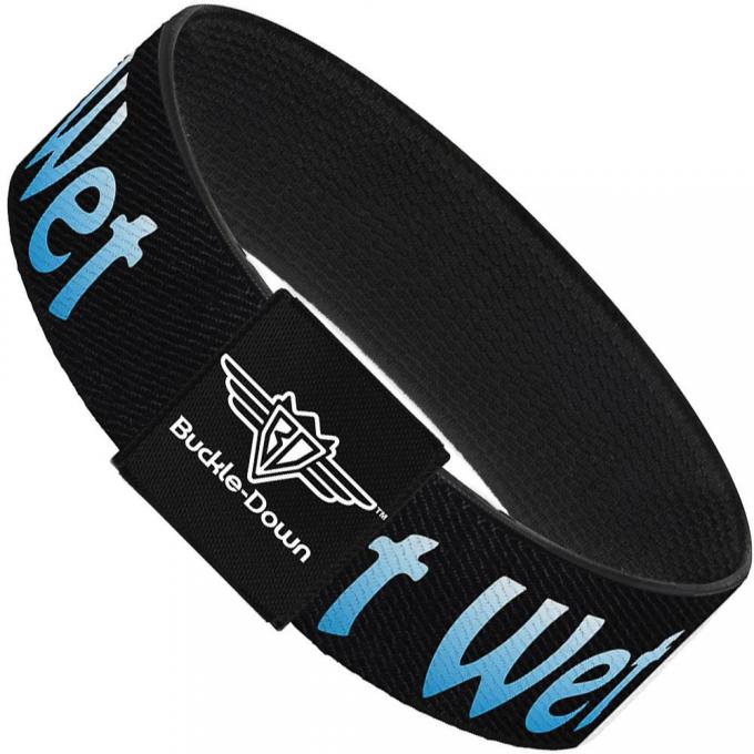 Buckle-Down Elastic Bracelet - GET WET Black/Baby Blue