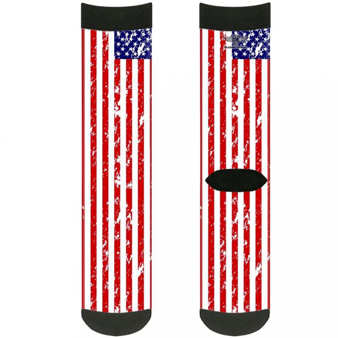 Sock Pair - Polyester - United States Flags C/U Weathered - CREW