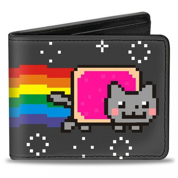 Bi-Fold Wallet - Nyan Cat Black