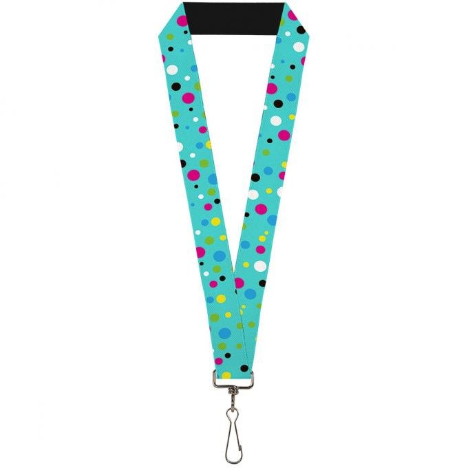 Buckle-Down Lanyard - Dots Seafoam Green/Multi Pastel