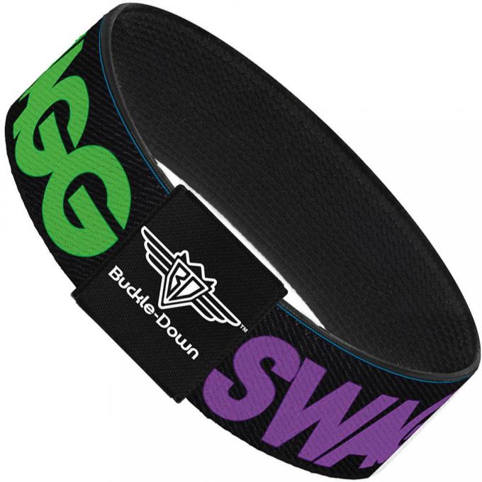 Buckle-Down Elastic Bracelet - SWAGG Black/Hot Pink/Turquoise/Purple/Neon Green