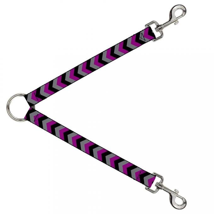 Dog Leash Splitter - Chevron Purple/Black/Gray