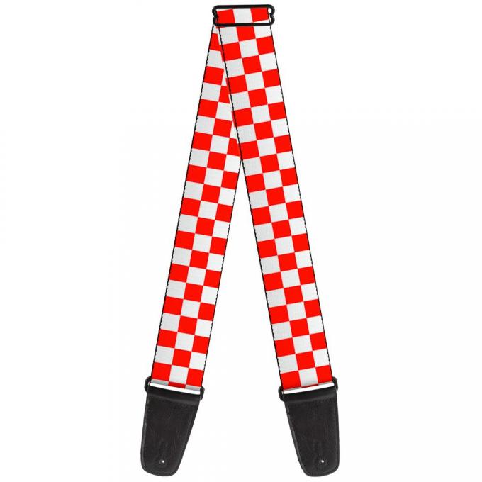 Guitar Strap - Checker Red/White