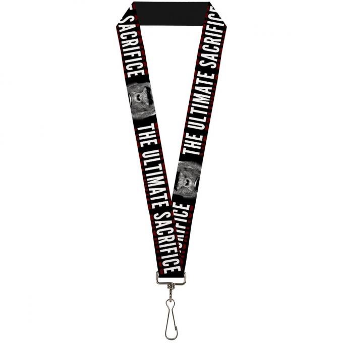Buckle-Down Lanyard - HARAMBE THE ULTIMATE SACRIFICE Black/Grays/Red/White