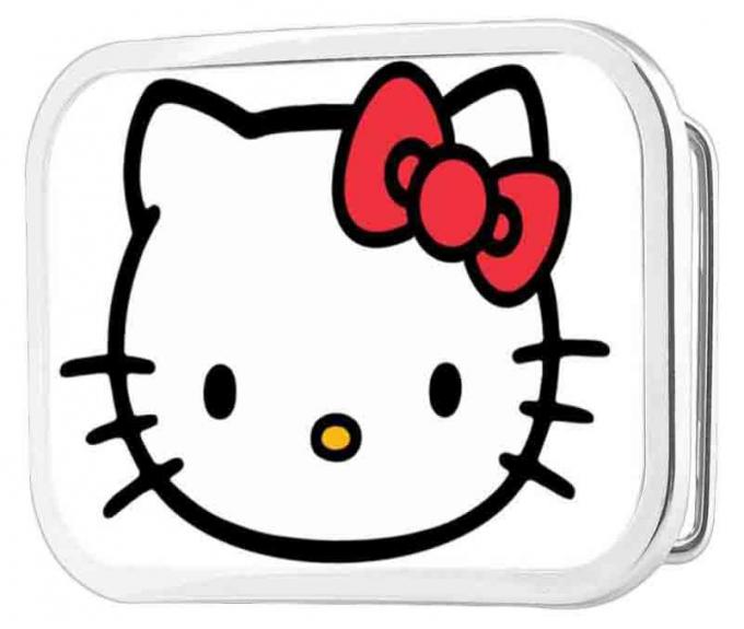 Hello Kitty Face Framed FCG White - Chrome Rock Star Buckle