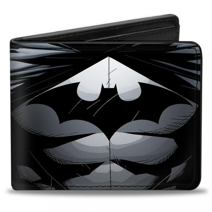 Bi-Fold Wallet - The New 52 Batman Chest Logo Grays/Black