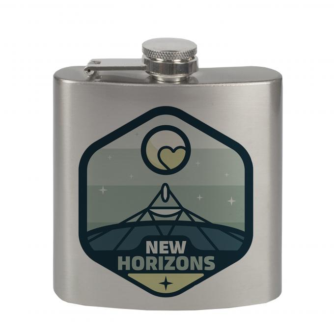 Stainless Steel Flask - 6 OZ - NEW HORIZONS Pluto Blues/White