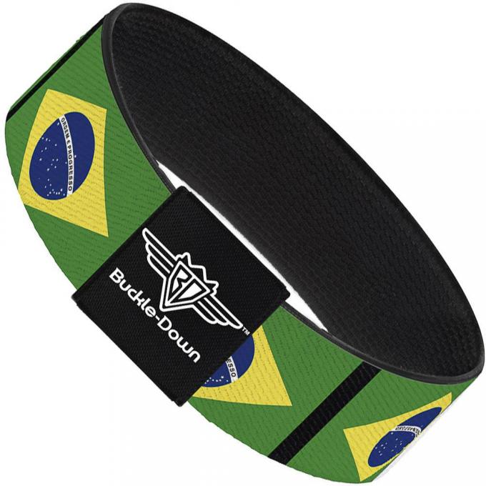 Buckle-Down Elastic Bracelet - Brazil Flags