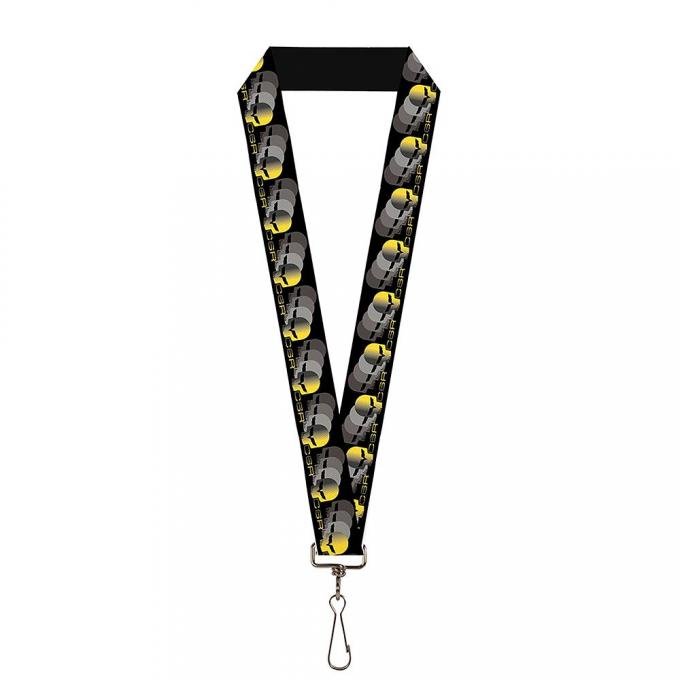 Lanyard - 1.0" - C6 Racing w/Skull Repeat Black/Yellow/Silver