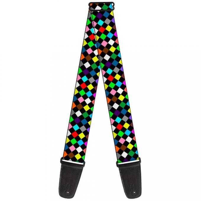 Guitar Strap - Diamonds Black/Multi Color