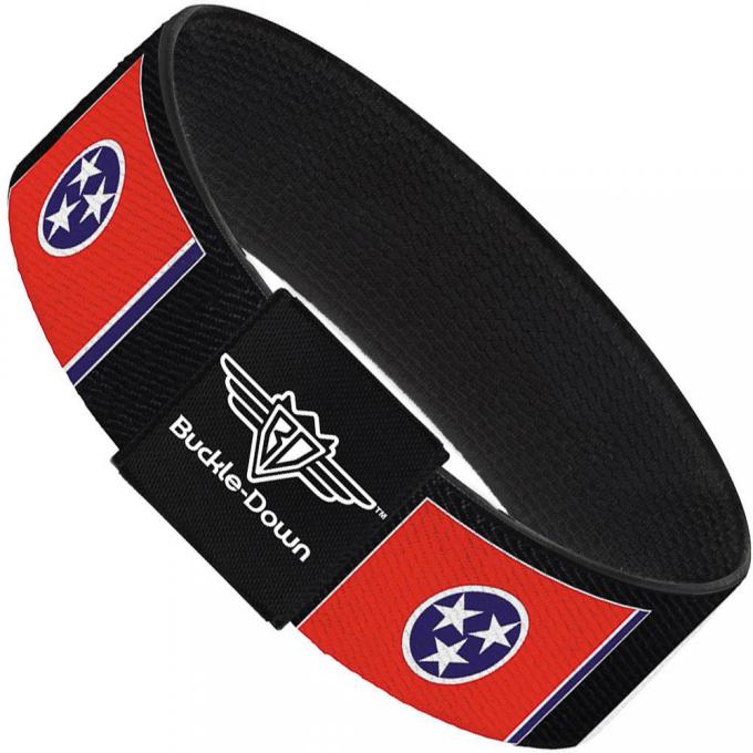 Buckle-Down Elastic Bracelet - Tennessee Flags/Black