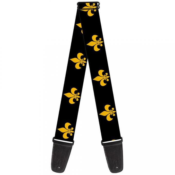 Guitar Strap - Fleur-de-Lis Black/Yellow