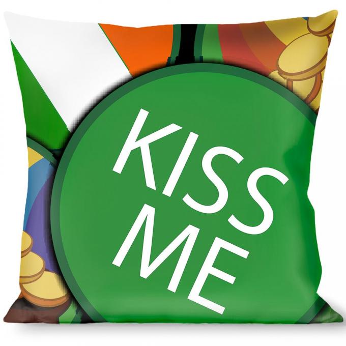 Buckle-Down Throw Pillow - St. Pat's 4-Buttons Stacked