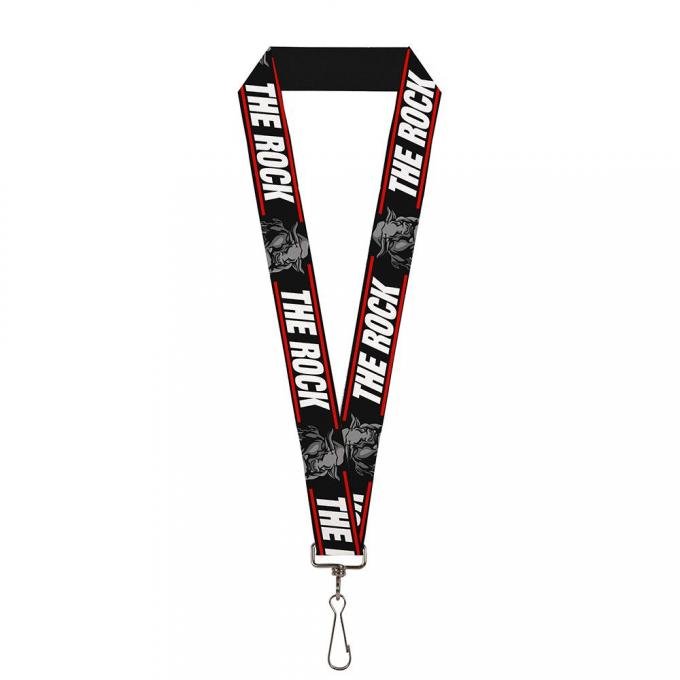 Lanyard - 1.0" - THE ROCK/Bull Charge Black/Red/White/Grays