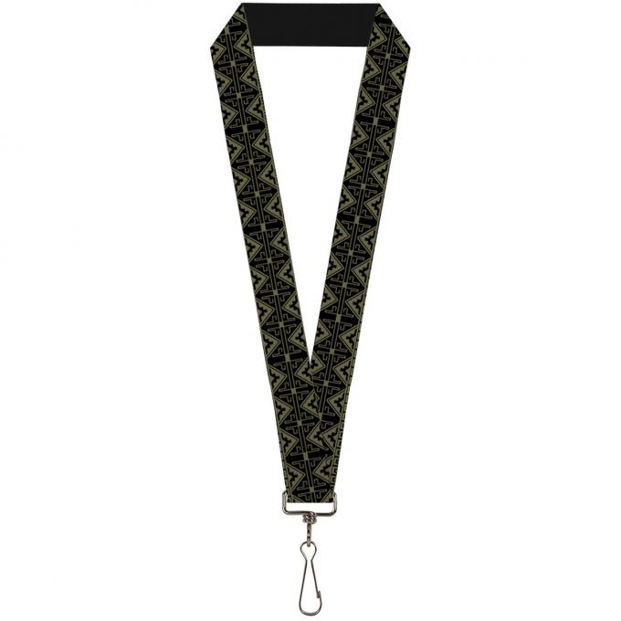 Buckle-Down Lanyard - Geometric7 Black/Olive