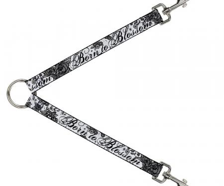 Dog Leash Splitter - Born to Blossom Black/White