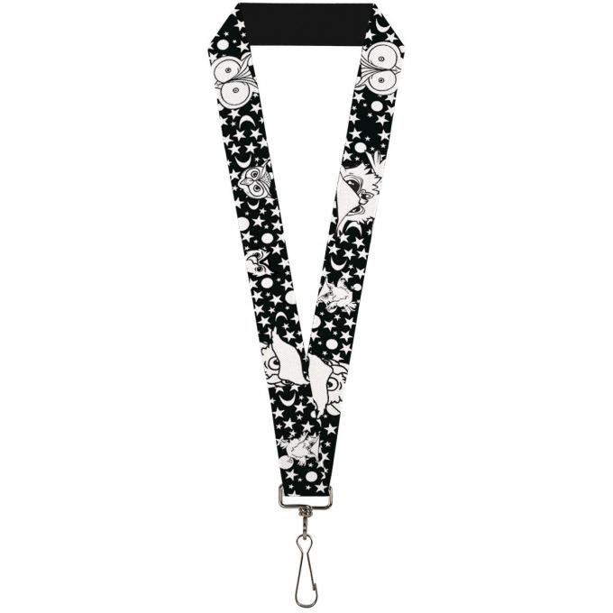 Buckle-Down Lanyard - Owl Expressions Black/White