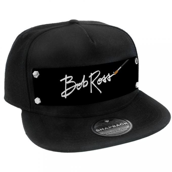 Embellishment Trucker Hat BLACK - Bob Ross Logo White/Black