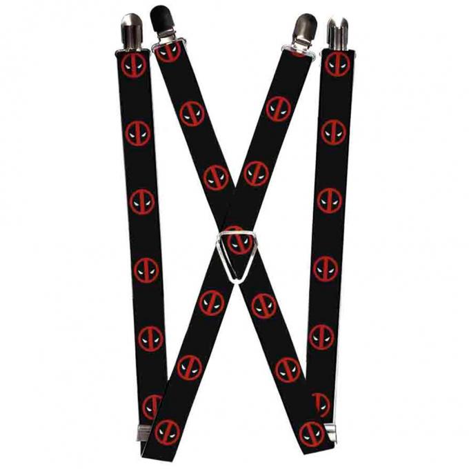 MARVEL DEADPOOL
 Suspenders - Deadpool Logo Black/Red/White