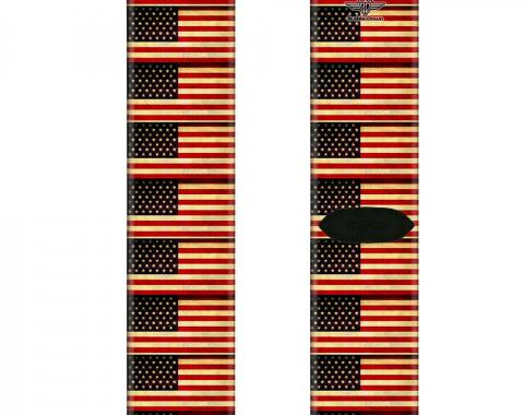 Sock Pair - Polyester - Vintage US Flag Repeat - CREW