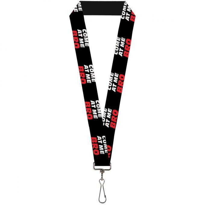 Buckle-Down Lanyard - COME-AT ME-BRO Black/White/Red