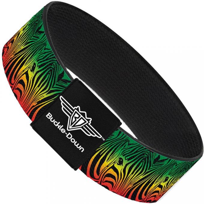 Buckle-Down Elastic Bracelet - Zebra Head Rasta