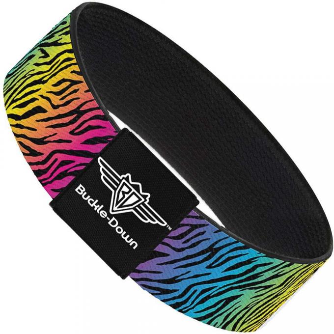 Buckle-Down Elastic Bracelet - Zebra Rainbow Ombre