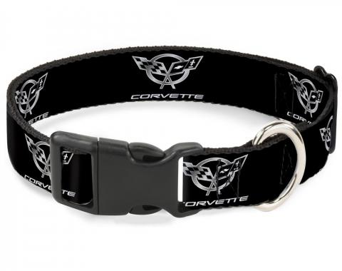 Plastic Breakaway Clip Collar - Corvette Black/Silver REPEAT