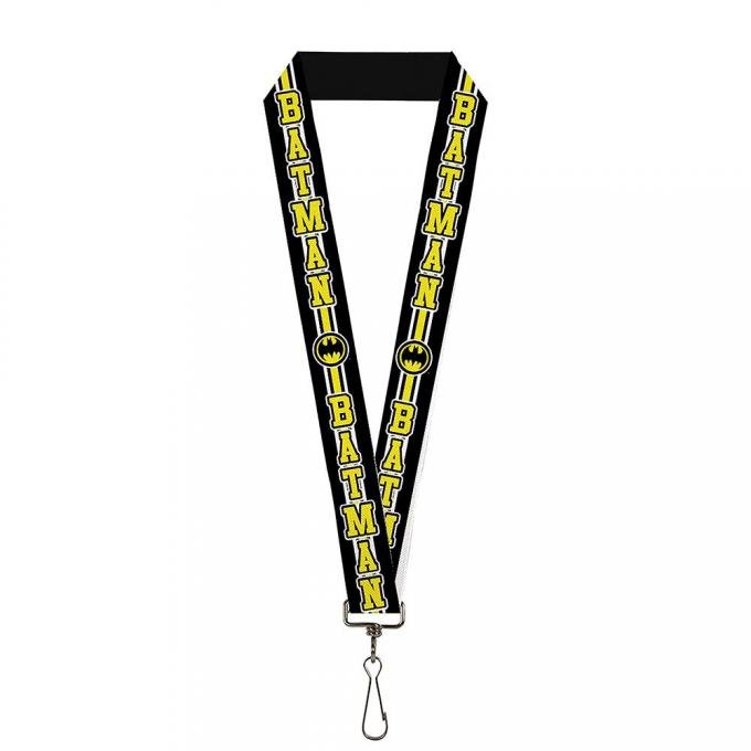 Lanyard - 1.0" - BATMAN/Bat Signal Triple Stripe Black/White/Yellow