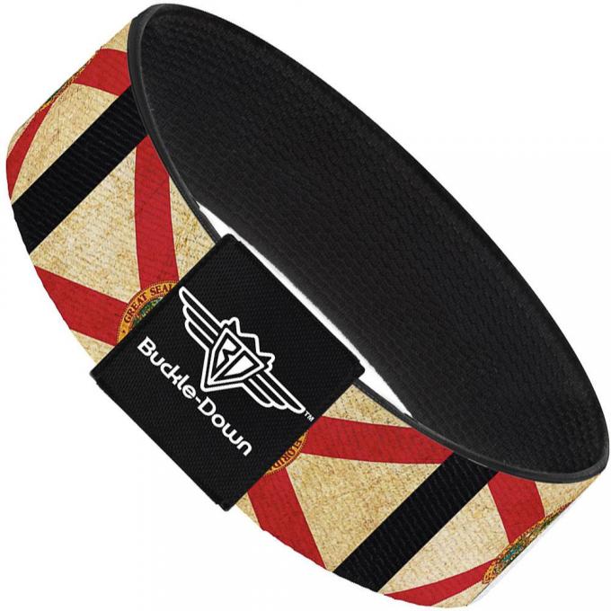 Buckle-Down Elastic Bracelet - Florida Flags/Black