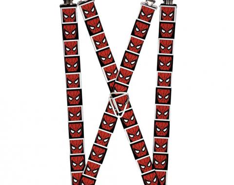 MARVEL COMICS
Suspenders - 1.0" - Spider-Man Face Black/White Blocks