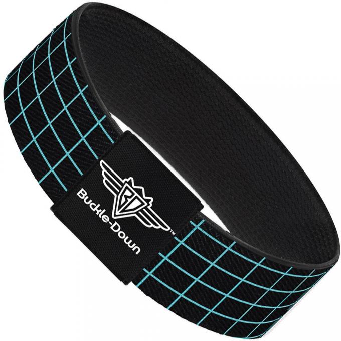 Buckle-Down Elastic Bracelet - Wire Grid Black/Blue