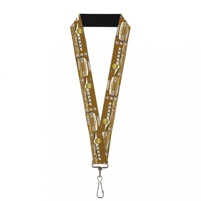 Lanyard - 1.0" - Vintage Ford FORD F-100-TONS OF FUN Tans/Navy