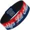 Elastic Bracelet - 1.0" - Harley Quinn DADDY'S LITTLE MONSTER/Diamonds Stripe Red/Blue/White