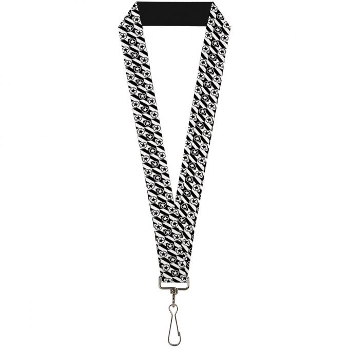 Buckle-Down Lanyard - Houndstooth Star Black/White
