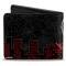 MARVEL UNIVERSE  
Bi-Fold Wallet - Silk #2 Shooting Web Cover Pose/Spider Webs/Skyline Black/Gray/Red