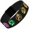 AVENGERS: INFINITY WAR 
Elastic Bracelet - 1.0" - Avengers Icon/6-Infinity Stones Black/Gold/Multi Color