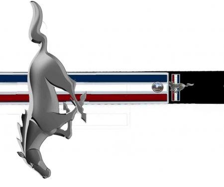 Dog Leash Cape - Mustang Tri-Bar Stripe Cape + Ford Mustang w/Bars Logo Repeat
