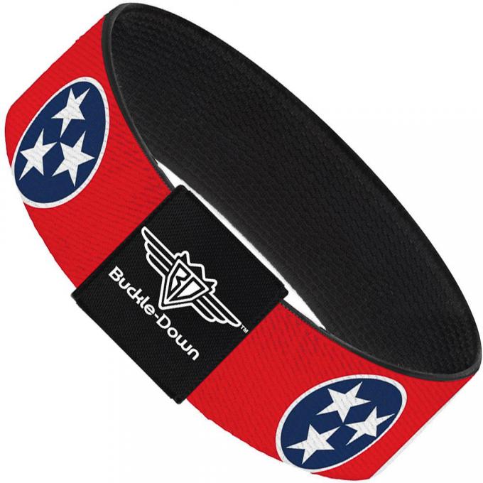 Buckle-Down Elastic Bracelet - Tennessee Flag Stars Red/White/Blue