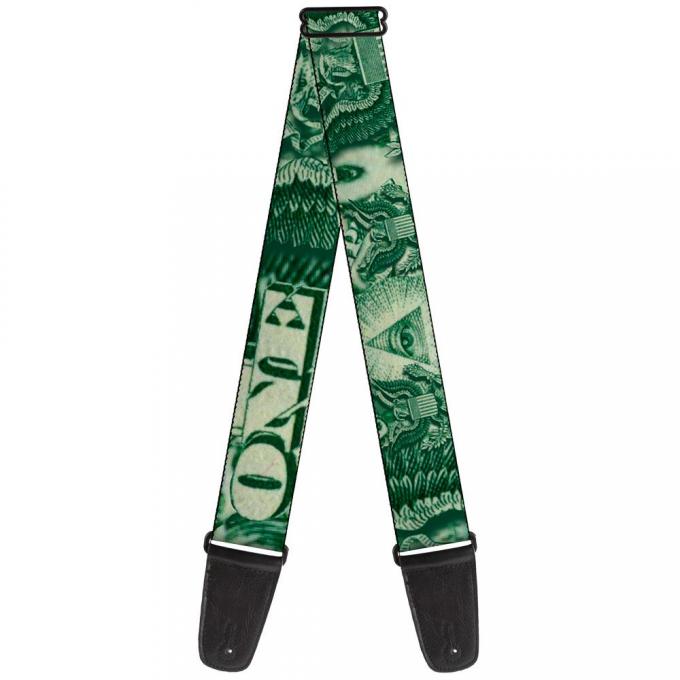 Guitar Strap - One Dollar Bill Eye of Providence/Bald Eagle CLOSE-UP