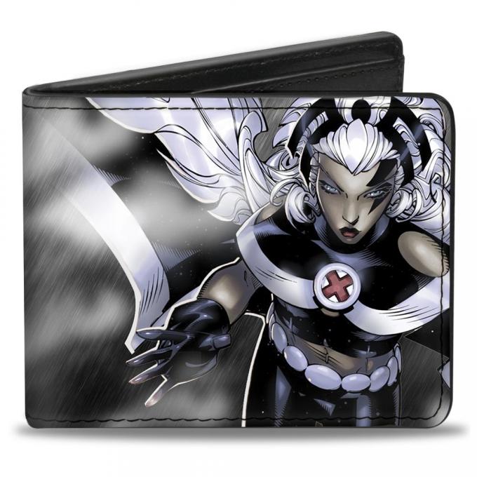 MARVEL X-MEN 
Bi-Fold Wallet - X-Men Storm Pose/Rain Black/Grays