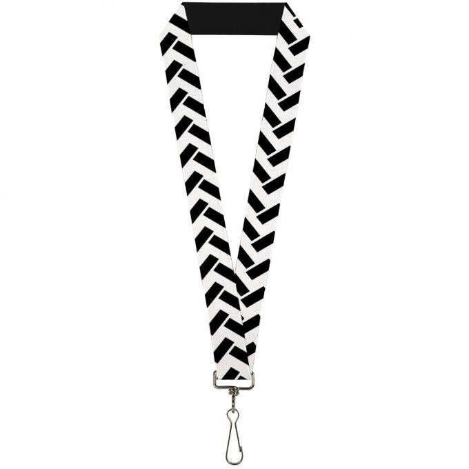 Buckle-Down Lanyard - Jagged Chevron White/Black