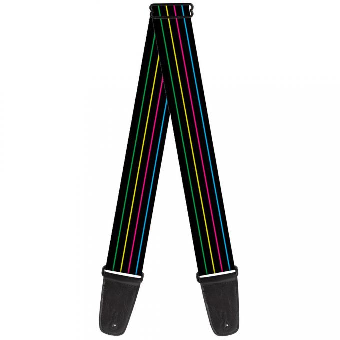 Guitar Strap - Pinstripes Black/Multi Color