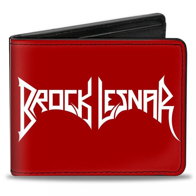 Bi-Fold Wallet - BROCK LESNAR Text Red/White + Black/Gray/Red