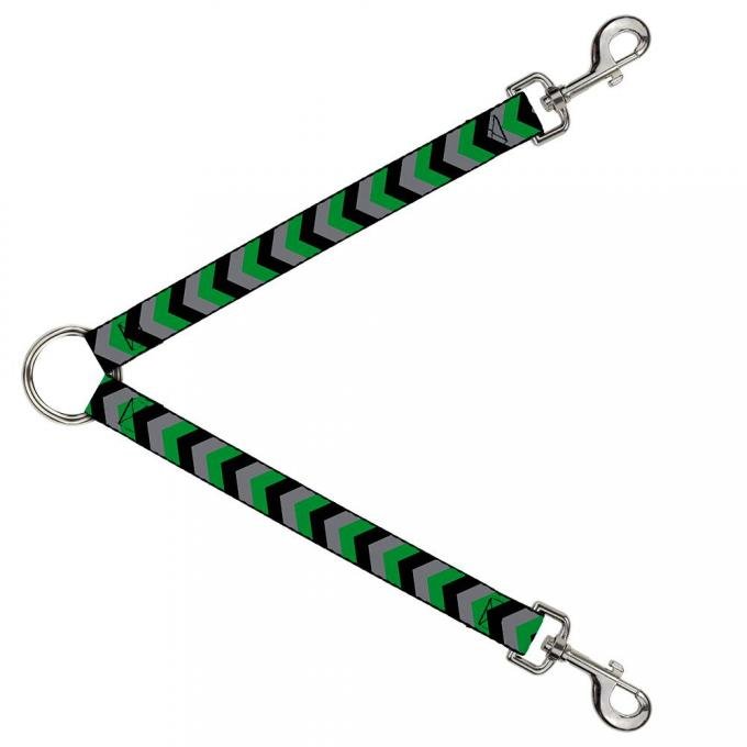 Dog Leash Splitter - Chevron Green/Black/Gray