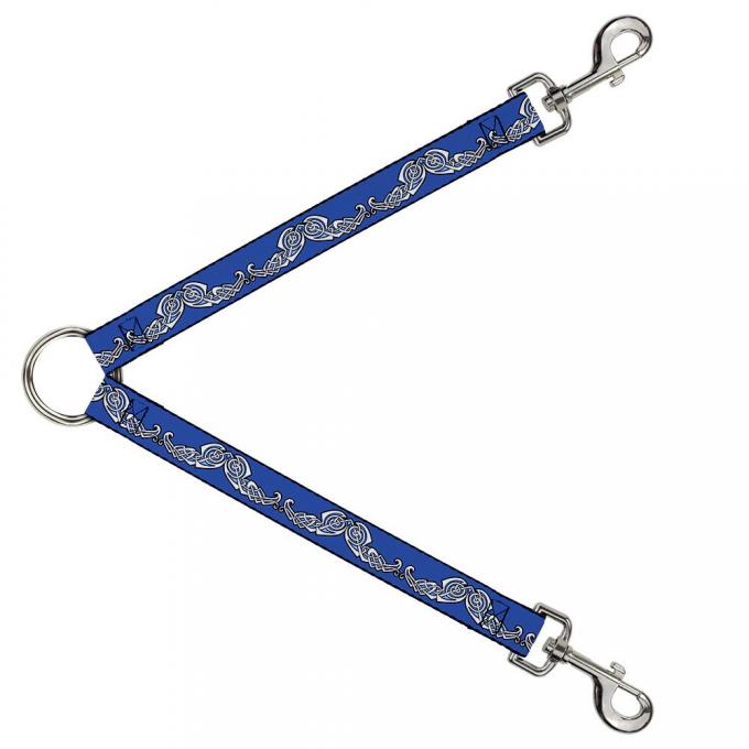 Dog Leash Splitter - Celtic Knot4 Blues/Black/White