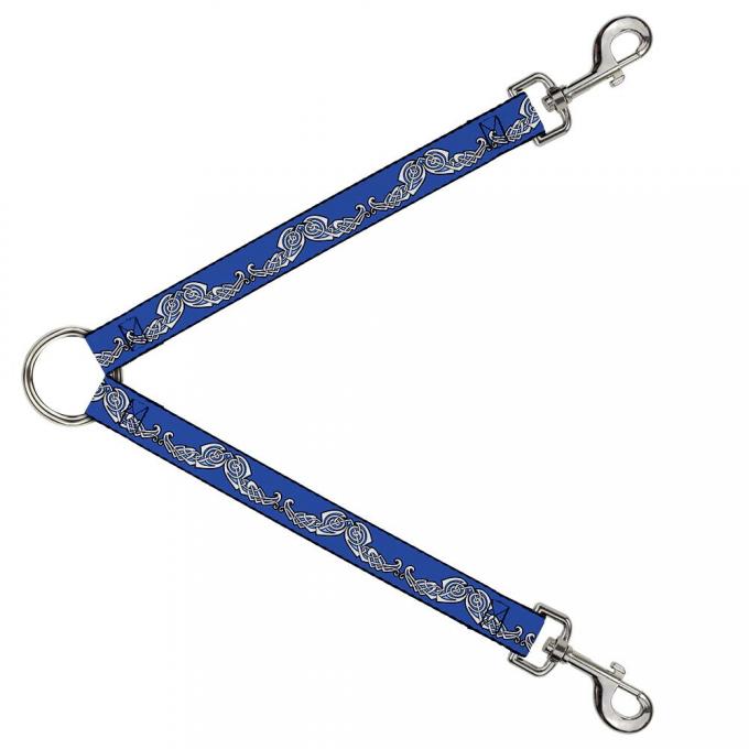 Dog Leash Splitter - Celtic Knot4 Blues/Black/White