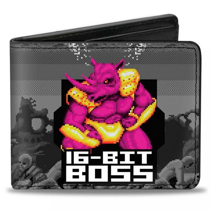 SEGA GENESIS 
Bi-Fold Wallet - Boss Rhino Neff 16-BIT BOSS + Golden Wolf/Rhino Battle Grays