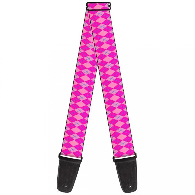 Guitar Strap - Argyle Pink/Fuchsia/Blue