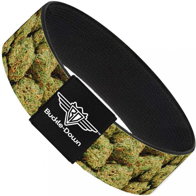 Buckle-Down Elastic Bracelet - Vivid Marijuana Nugs2 Stacked